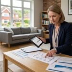 Property surveyor conducting a professional property valuation in a UK home