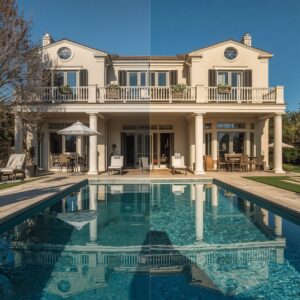 lucid-origin_Split_seasonal_collage_showing_a_villa_pool_in_winter_cool_tones_versus_the_same-0